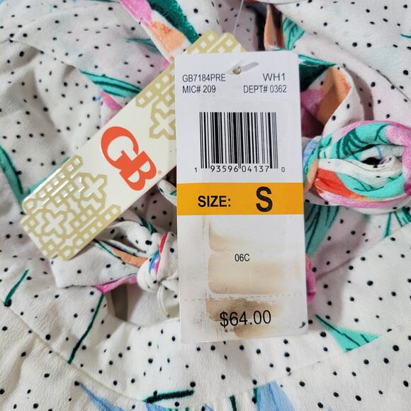 GB Floral Tie Front Cut Out Flowy Summer Tank‎ Dress S NWT - Picture 10 of 11